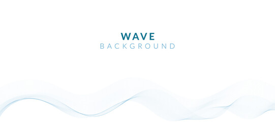 Modern vector background with blue wavy lines.