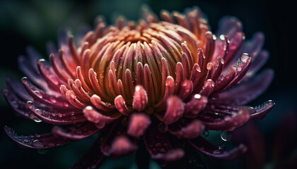 Vibrant colors of a wet daisy in nature beauty generated by AI