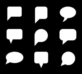 zestaw białych dymków, ikona czatu © robert6666