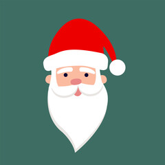Classic Santa Claus face character icon vector clipart