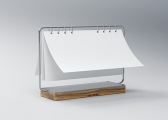 standing desk calendar with white paper suitable for calendar design presentation