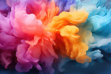 Fototapeta premium A canvas awash in a gradient of colors, transitioning from vivid hues to subtle pastels, evoking a sense of transition and change. Concept of transformation. Generative Ai.