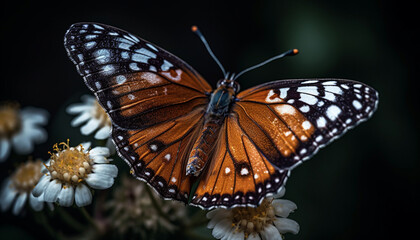 Vibrant butterfly in nature, flying with elegance and fragility generated by AI