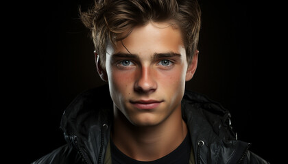 Obraz premium Confident men in casual fashion, smiling with elegance and sensuality generated by AI