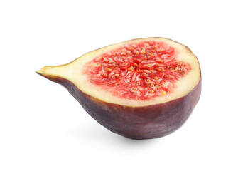 Half of fresh fig isolated on white