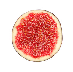 Piece of fresh fig isolated on white, top view