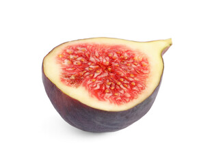 Half of fresh fig isolated on white