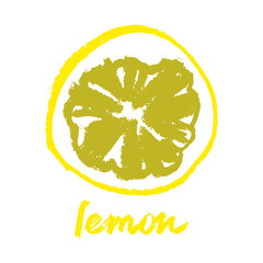 Png lemon symbol on transparent background. Citrus fruit icon in trendy hand drawn doodle style. Black illustration for lime label, organic badge, lemon juice packaging design or website.