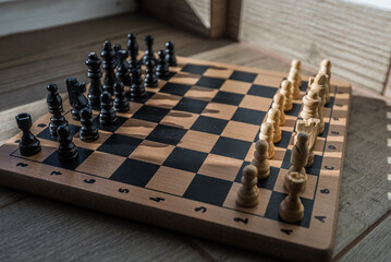 chess board with chess pieces