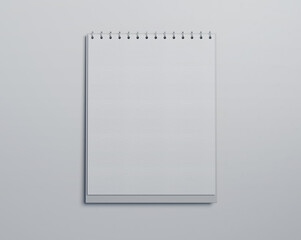 lying desk calendar with white paper suitable for calendar design presentation
