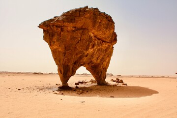 brown rock formation in the Algerian Sahara