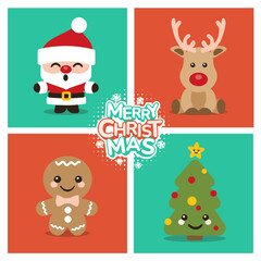 Merry Christmas Mascot Vector Art, Illustration and Graphic