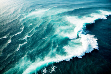 Blue Sea Waves: Nature's Beautiful Ocean Texture and  Patterns