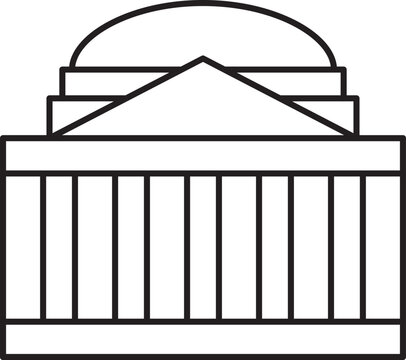 recommend clip art: Simple black flat outline drawing of the American historical landmark monument of the NATIONAL MALL, WASHINGTON, DC