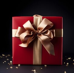 Luxury gift box with gold ribbon