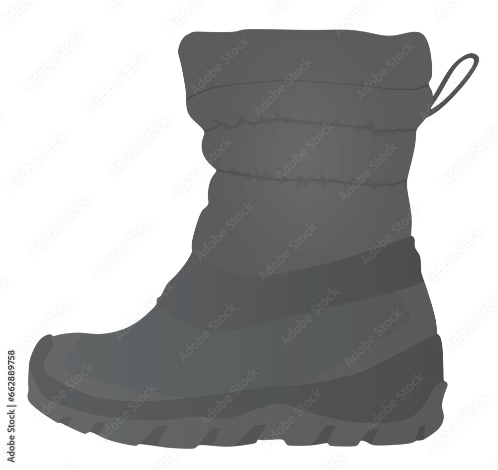 Canvas Prints Grey  winter waterproof kids boot. vector