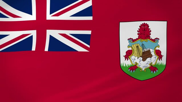 Bermuda Waving Flag Realistic Animation Video