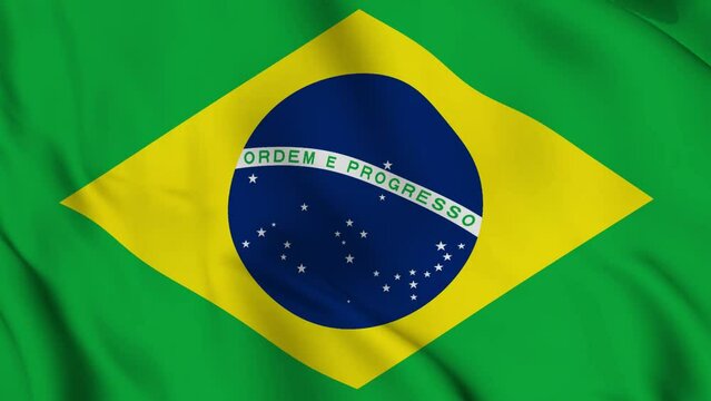 Brazil Waving Flag Realistic Animation Video