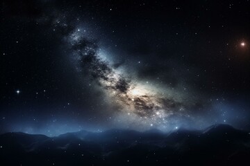 Illustration: starry night with stardust in the background of an outer space galaxy. Generative AI