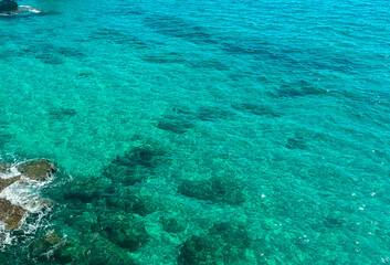 Fototapeta na wymiar A foreground with turquoise sea water