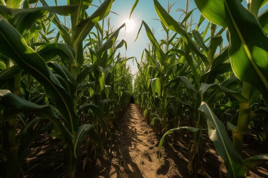 Transforming farming: 3D method for growing corn with higher yield and sustainable practices. Generative AI