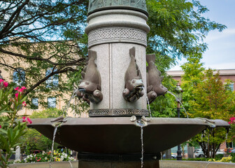 Fountain in City Square Park, Boston, Massachusetts, USA © Baharlou