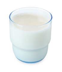 Glass of fresh milk isolated on white