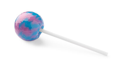 One sweet colorful lollipop isolated on white