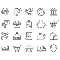 Shopping and Shipping Icons vector design