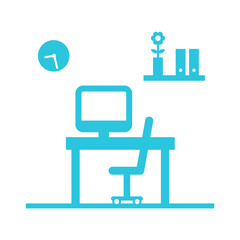 Workspace icon, Working station, New working space for creativity, icon, symbol, from blue icon set