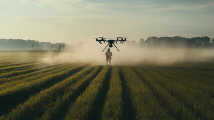 Drone spraying field Generative Ai