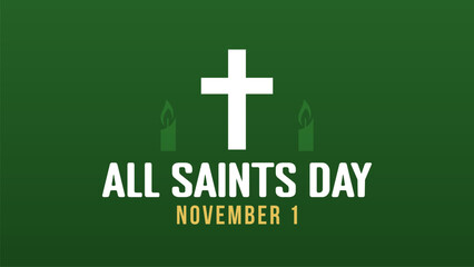 All Saints Day. November 1.Template for banner, greeting card, poster background. Vector illustration