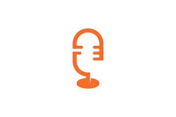 Podcast abstract logo in flat design style