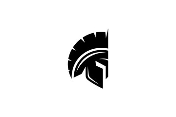 Spartan warrior logo in flat illustration style