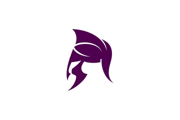 Spartan warrior logo in flat design style