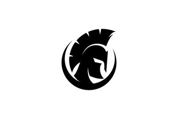 Spartan warrior logo design vector illustration