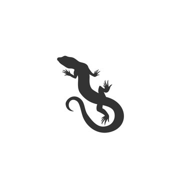 Lizard logo icon in flat style. Vector illustration