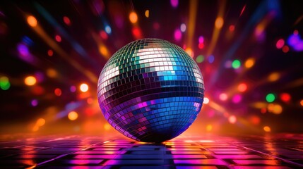 Fototapeta na wymiar Dance into the Night - The Disco Ball: Your Ticket to a Vibrant Nightclub Experience