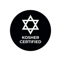 Kosher Certified symbol. International symbol of kosher food. Packaging concept.