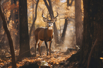 deer in the fall woods