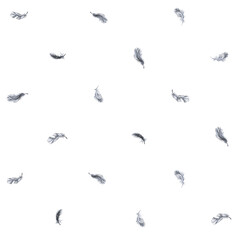 Raven Feathers Seamless Pattern | Crow Feathers düster Stoffdesign