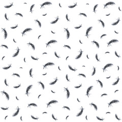 Raven Feathers Seamless Pattern | Crow Feathers düster Stoffdesign