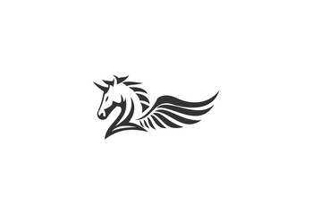 Horse Pegasus Logo Design Template