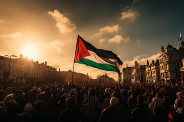Fototapeta premium Palestine Flag in its full Glory. Generative Ai