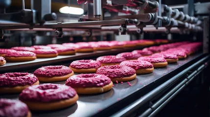 Tuinposter Production of donuts. ©   Vladimir M.