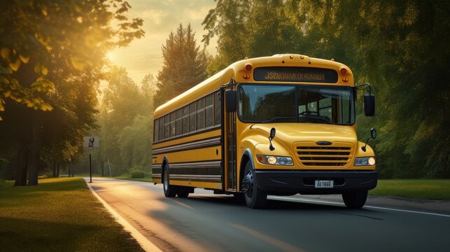 Children's Commute - Safe Transportation for Students, School Bus Image.