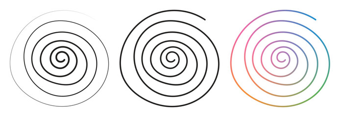 Fototapeta premium hand drawn spiral shape on white background. spiral vector