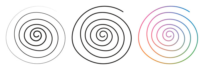 hand drawn spiral shape on white background. spiral vector