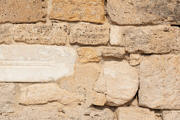 Ancient wall texture background with old bricks