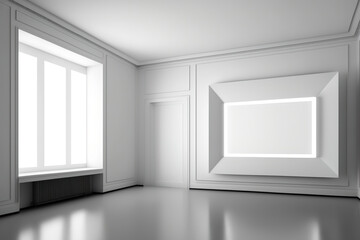 LCD sci-fi empty chamber. Generative AI